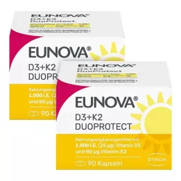 EUNOVA DuoProtect D3+K2 1.000 IE/80 μg capsules combo, 2x90 stuks