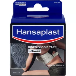 HANSAPLAST Sport Kinesiologie Tape 5 cmx5 m zwart, 1 stuk