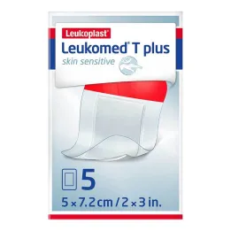 Leukomed® T plus huidgevoelig 5x7,2 cm, 5 st