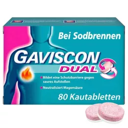 GAVISCON Dual 250mg/106.5mg/187.5mg kauwtabletten, 80 stuks