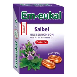 EM Eucal snoep salie suikervrij doosje, 50 g