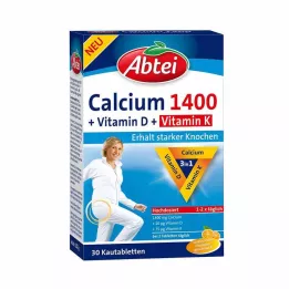 ABTEI Calcium 1400+Vitamine D3+K Kauwtabletten, 30 stuks
