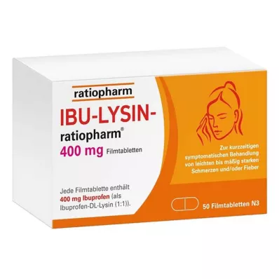 IBU-LYSIN-ratiopharm 400 mg filmomhulde tabletten, 50 stuks IBU-LYSIN-ratiopharm 400 mg filmomhulde tabletten, 50 stuks
