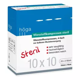 VLIESSTOFF-KOMPRESSEN steriel 10x10 cm viervoudig, 25X2 st