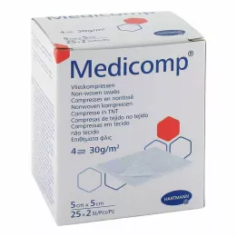 MEDICOMP Nonwoven comp. steriel 5x5 cm 4-laags, 25X2 st