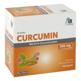 Curcumine 500 mg 95% curcuminoïden + piperinecapsules, 180 st