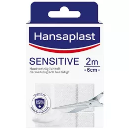 HANSAPLAST Gevoelige pleister hypoallergeen 6 cm x 2 m, 1 stuk