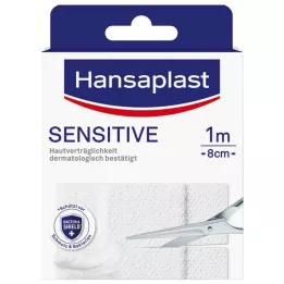 HANSAPLAST Gevoelige pleister hypoallergeen 8 cm x 1 m, 1 stuk