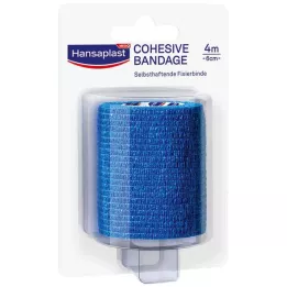 HANSAPLAST Fixatieverband zelfklevend. 6 cm x 4 m blauw, 1 stuk
