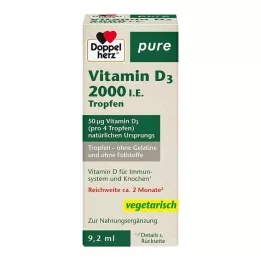 DOPPELHERZ Vitamine D3 2000 I.E. pure druppels, 9,2 ml