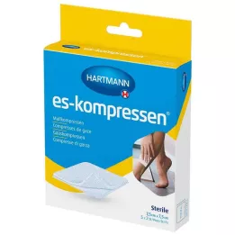 ES-KOMPRESSEN steriel 7,5x7,5 cm 8-laags 17-draads, 5X2 stuks