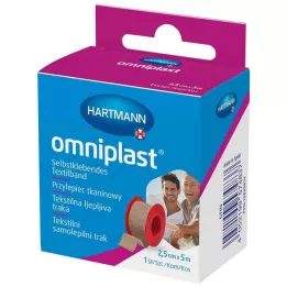 OMNIPLAST Fixatiepleister textieldraad 2,5 cm x 5 m OTC, 1 st