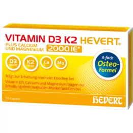 VITAMIN D3 K2 Hevert plus Ca Mg 2.000 IE/2 capsules, 60 stuks