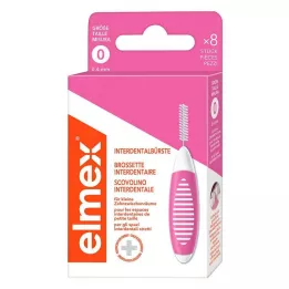 ELMEX Interdentale borstels ISO maat 0 0,4 mm roze, 8 stuks