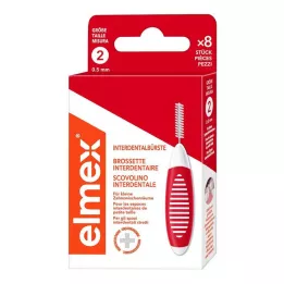 ELMEX Interdentale borstels ISO maat 2 0,5 mm rood, 8 stuks