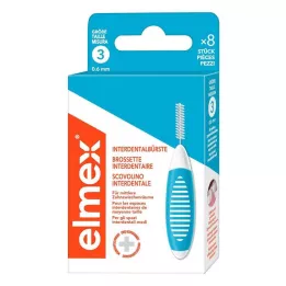 ELMEX Interdentale borstels ISO maat 3 0,6 mm blauw, 8 stuks