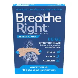 Beter ademen Breathe Right® neuspleisters normaal beige, 10 st