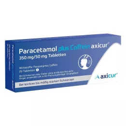 PARACETAMOL plus Cafeïne axicur 350 mg/50 mg Tabl., 20 stuks