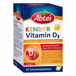 Abbey kindervitamine D3 smelttabletten, 50 st
