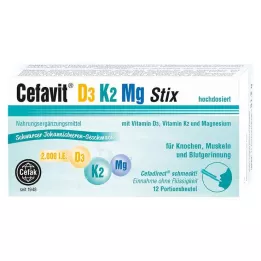 CEFAVIT D3 K2 Mg 2.000 I.E. Stix-korrels, 12 stuks