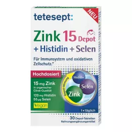 TETESEPT Zink 15 Depot+Histidine+Selenium filmomhulde tabletten, 30 stuks