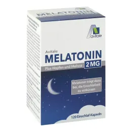 Melatonine 2 mg plus hop- en citroenmelissecapsules, 120 stuks