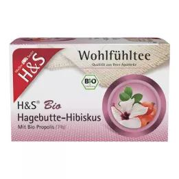 H&amp;S Biologische rozenbottel-hibiscus filterzakjes, 20X3.0 g