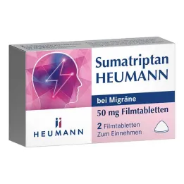 Sumatriptan Heumann voor migraine 50 mg filmomhulde tabletten, 2 stuks