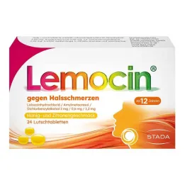 Lemocin® tegen keelpijn honing- en citroensmaak, 24 stuks