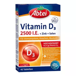 ABTEI Vitamine D3 2500 IE tabletten + zink + selenium, 42 stuks