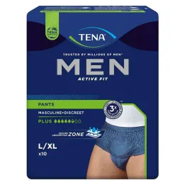 TENA® MEN ACTIVE FIT Plusbroekje blauw L/XL voor incontinentie, 10 stuks