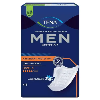TENA® MEN ACTIVE FIT Niveau 3 verbanden voor incontinentie, 16 stuks