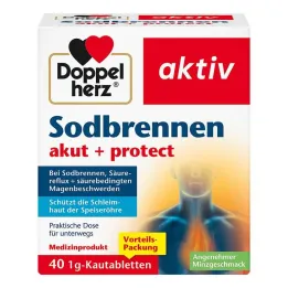 Doppelherz brandend maagzuur acuut + bescherm kauwtabletten, 40 stuks