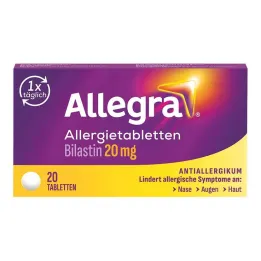 Allegra allergietabletten 20 mg tabletten, 20 stuks