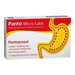 Panto Micro Labs 20 mg maagsapresistente tabletten tegen brandend maagzuur, 7 stuks