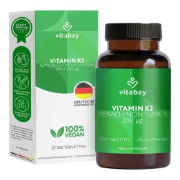 Vitamine K2 200 µg MK-7 veganistische tabletten, 240 st