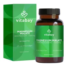 Magnesiummalaat 1000 mg vegan hooggedoseerde tabletten, 180 st