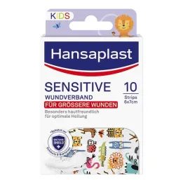 Hansaplast Kids pleisterstrips gevoelig 6x7 cm, 10 stuks