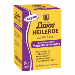 Luvos helende klei extra fijne capsules voor acute zuurgerelateerde maagproblemen, 60 stuks