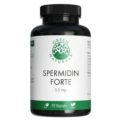 Green Naturals Spermidine Forte 5,5 mg veganistische capsules, 90 stuks Green Naturals Spermidine Forte 5,5 mg veganistische capsules, 90 stuks