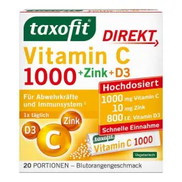 Taxofit Vitamine C 1000 + Zink + D3 Direct Granulaat, 20 st