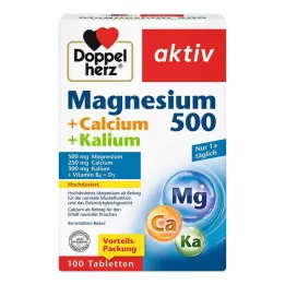 Doppelherz Magnesium 500 + Calcium + Kalium tabletten, 100 stuks