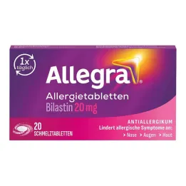 Allegra allergietabletten 20 mg smelttabletten, 20 stuks