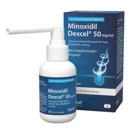 Minoxidil Dexcel 50 mg/ml spray voor gebruik op de hoofdhuid, 60 ml