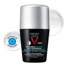 Vichy Homme Deo Roll-on 72h anti-vlekken, 50 ml