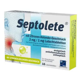 Septolete met citroen-vlierbessensmaak 3 mg/1 mg zuigtabletten, 16 stuks