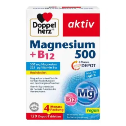 Doppelherz Magnesium 500 + B12 2-fase depottabletten, 120 stuks