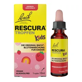 Bachbloesems origineel Rescura Kids druppels aardbei alcoholvrij, 10 ml