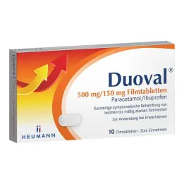 Duoval 500 mg / 150 mg filmomhulde tabletten, 10 stuks