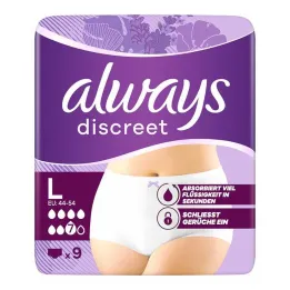 Altijd discrete incontinentiebroekjes plus L, 9 st
